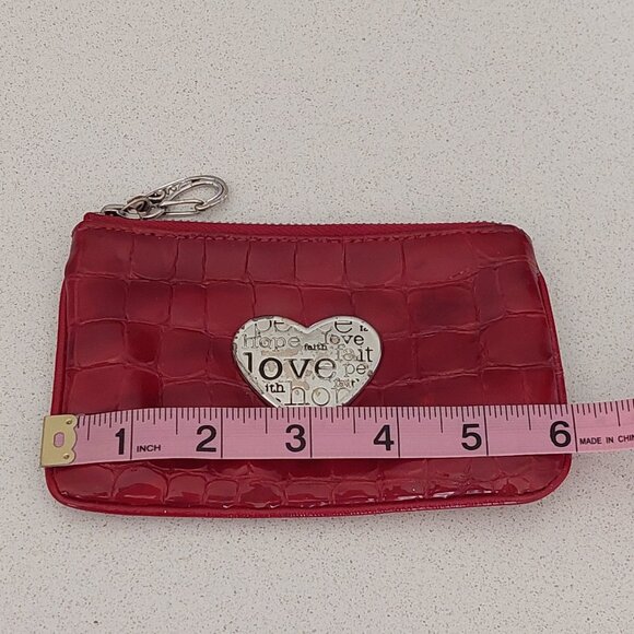 Brighton Red Patent Leather Small Zip Coin Purse - Picture 15 of 16